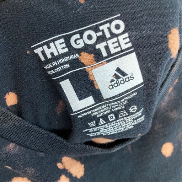 Adidas Go To Tee Black Custom Bleached Unisex - Picture 6 of 7